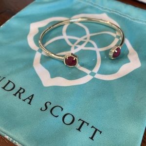 Kendra Scott cuff bracelet with Red stone